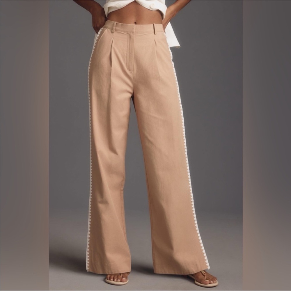 Anthropologie Mon Renn Lisle Pant (Embroidered Outside Seams)
